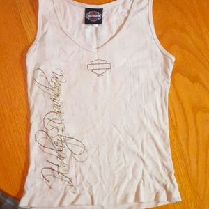 Harley Davidson Tank Top, Size XS, Cream Color